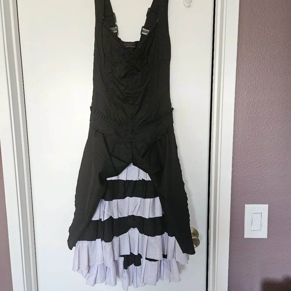 Heavy Red Black and White Gothic Tea Dress - Picture 1 of 7